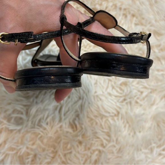 alexandre birman snake skin black T-strap sandals size 38.5 or 9 leather - Picture 7 of 12
